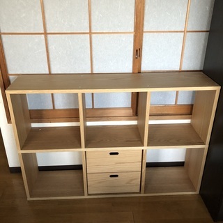 無印良品 スタッキングシェルフセット・2段×３列・オーク材　幅１...