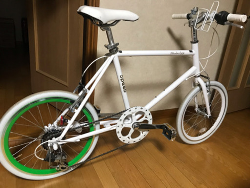 自転車 ミニベロ 白グリーン