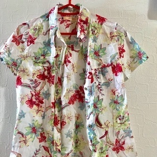 状態良好◎花柄シャツM pink adobe ➕