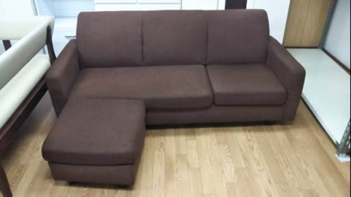 【リサイクルサービス八光　田上店　配達・設置OK】ブラウン　3人掛けカウチソファー