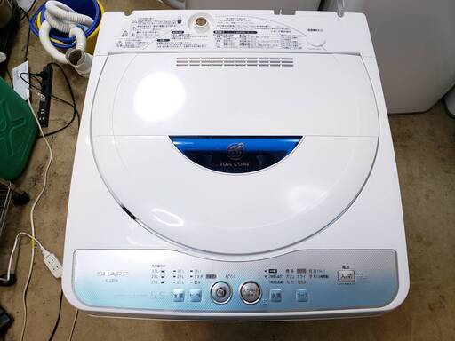 Ａ1741　分解清済み！　シャープ　2012年　全自動洗濯機　5.5ｋｇ　穴無しドラム！