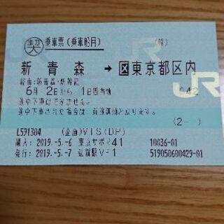 6月2日(日)新幹線切符(片道)の画像