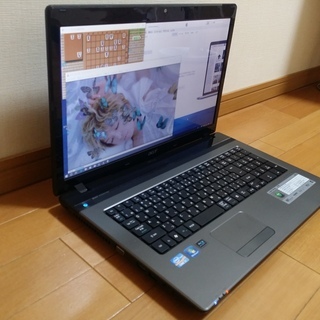 【けっこうきれい】Windows10 i7 SSD + HDD ブルーレイ搭載 大画面高解像度ノートパソコン 新品バッテリー 麻雀、将棋ソフト付き！  USBマウスプレゼント中 (17.3型 クアッドコア Office2016)の画像