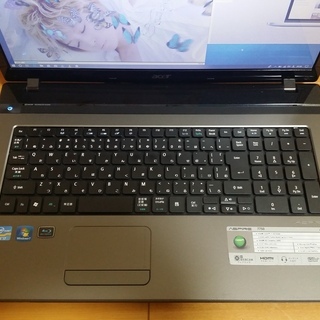 【けっこうきれい】Windows10 i7 SSD + HDD ブルーレイ搭載 大画面高解像度ノートパソコン 新品バッテリー 麻雀、将棋ソフト付き！  USBマウスプレゼント中 (17.3型 クアッドコア Office2016)の画像
