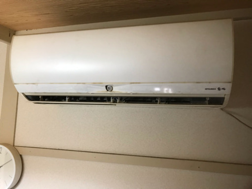 13年式 お掃除機能付きMITSUBISHIエアコン 室外機 リモコンセット