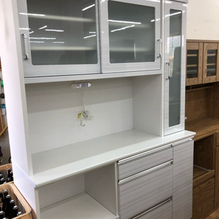 【大川 入江木工】レンジボード レンジ台 食器棚 キッチンボード 幅146×奥行48cm