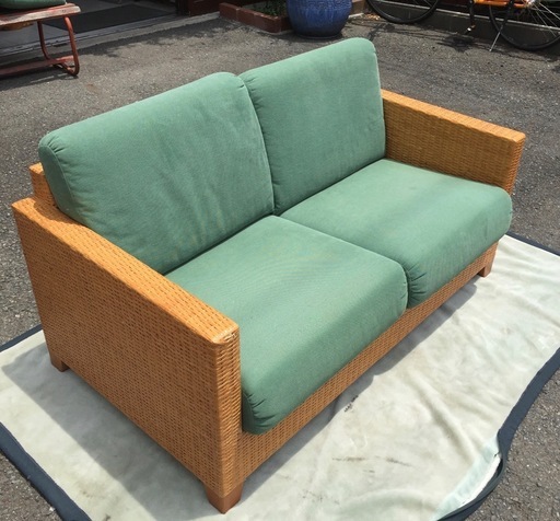 KOSUGA 籐ベース　クッション　２人掛け ソファ