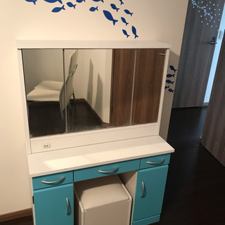 ドレッサー 鏡台 ブルー