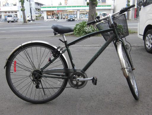 南12条店 27インチ 自転車  シティサイクル ダークグリーン ママチャリ シティ 自転車 サイクルスポット フルート27HD 27インチ