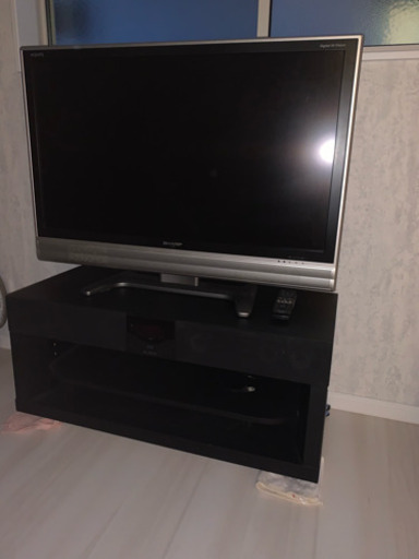 値下げ❗️37型AQUOSテレビ\u0026スピーカー内蔵テレビ台セット