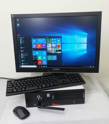 名古屋近郊無料持参★【美品！富士通製！】取引先から引き取ったパソコンをお安く提供♪ 快速！インテルi3のハイスペックなデスクトップPCフルセットです。～初心者にもオススメ！実物を見てから判断ＯＫ！セッティングもします！　★インターネットもWord・Excelもバッチリ使えます！Wi-Fi(無線)も繋がります！