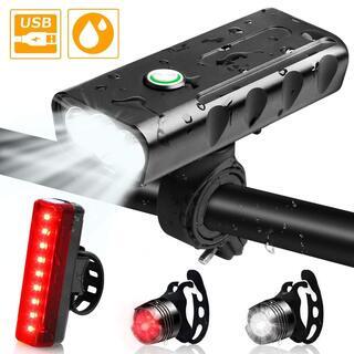自転車 ライト 防水 USB充電