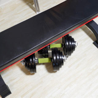 フラットベンチ台、ダンベル30kg×2個