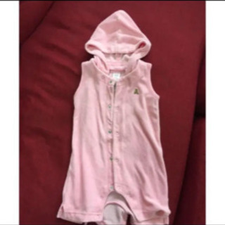 baby GAP パイル地 ロンパース ピンク の画像