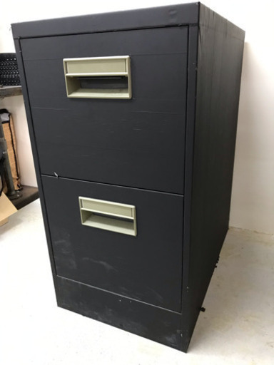2段スチールキャビネット マスキングテープ加工 /袖机 収納
