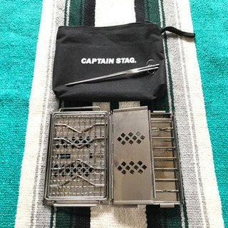 キャプテンスタッグ(CAPTAIN STAG) バーベキューコンロ 焚火台 1台2役 折りたたみ カマド スマートグリル B6型 UG-34 バッグ付の画像