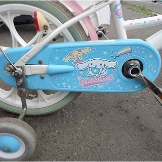 シナモロール 16インチ  自転車 子供用 幼児 補助輪付き 前かご 札幌市 白石区 東札幌 シナモロール 16インチ 自転車 子供用 幼児 補助輪付き 前かご 札幌市