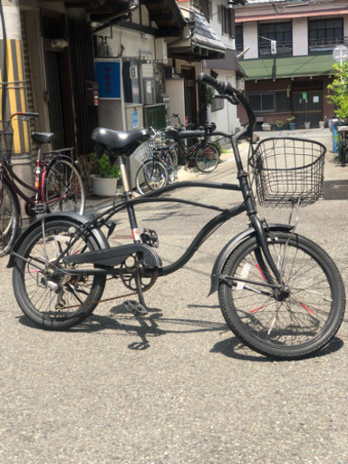超お得！配送無料！ビーチクルーザー20インチブラック！美中古品！