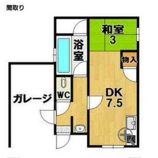 戸建賃貸　シャッター式ガレージ付　1ｋ　２９０００円　大和…