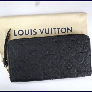 【本物保証】 LOUIS VUITTON ルイヴィトン ノワール ジッピー ウォレット モノグラム アンプラント M61864 ラウンドファスナー長財布