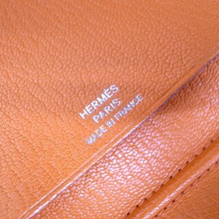 93 【本物保証】 HERMES エルメス 手帳カバー アジャンダカバー ヴィジョン2 オレンジ系の画像