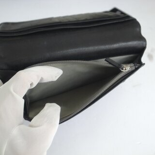 【本物保証】 CHANEL シャネル カメリア ココマーク 二つ折り長財布 ブラックの画像