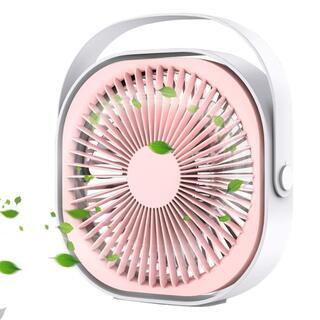  ピンク！卓上扇風機 軽量  USBとバッテリー2式給電 