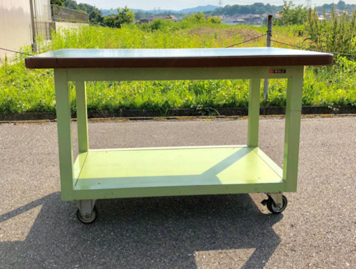 サカエ 作業台 キャスター付き 加工台 スチール 棚 移動式作業台 ワゴン ラック ワークテーブル 滋賀県