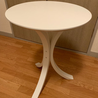 【★譲ります・美品★】サイドテーブル ホワイト 直径40cm×高...