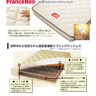 ダブルベット☆すのこ☆フランスベッドマットレス付の画像