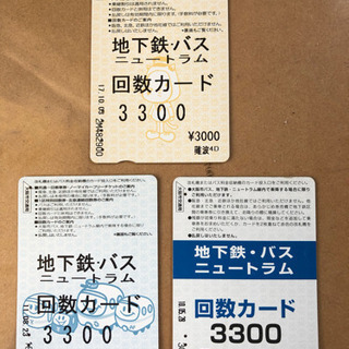 地下鉄・バス・ニュートラム 回数カード 使用済み
