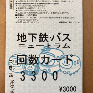 地下鉄・バス・ニュートラム 回数カード 使用済みの画像