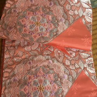 ピンクオレンジの袋帯  中古の画像