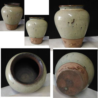 a802 上野焼(あがのやき) 小壺 徳利 花入れ 合わせ箱の画像