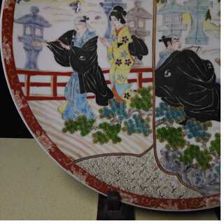 a805 古伊万里 大皿 大石内蔵助 遊戯の図の画像