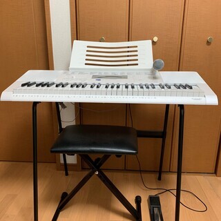 カシオLK-222光ナビゲーションキーボード、スタンド、椅子、マ...