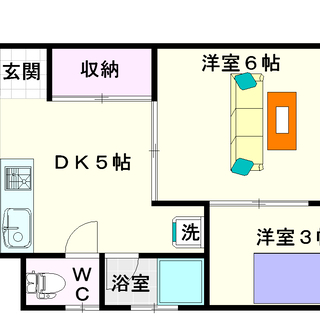 【銭辰ビル】1号タイプ！2ＤＫタイプ！部屋がたくさん欲しい人！！の画像