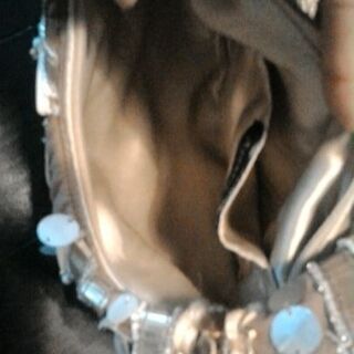 貝殻刺繍ハンドバッグ(ポーチ)の画像