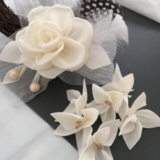 天然素材ソラシートからお花を作るレッスンの画像