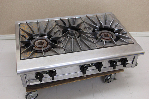 厨房 業務用 3口ガスコンロ  (6UJ537akwx)