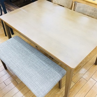 トレファク鶴ヶ島店】ベンチダイニング4点セット