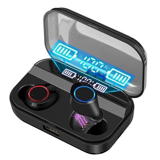 【全国対応・新品未使用】 【2019最新版 LED電量表示 Bluetooth5.0 IPX7 イヤホン 】Bluetooth イヤホン ワイヤレス イヤホン 電量インジケーター付き イヤホン Hi-Fi 高音質 AAC対応 最新bluetooth 5.0+EDR搭載 完全ワイヤレスイヤホン 左右分離型 自動ペアリング 音量調節可能 140時間連続駆動 技適認証済/Siri対応/ iPhone \u0026 Android対応 ブラック