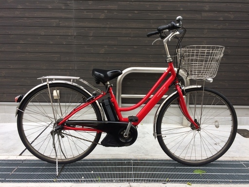 地域限定　ヤマハ　パス　シティ　新基準　子供乗せ　27インチ　赤　アシスタ　ビビ　神戸市　電動自転車