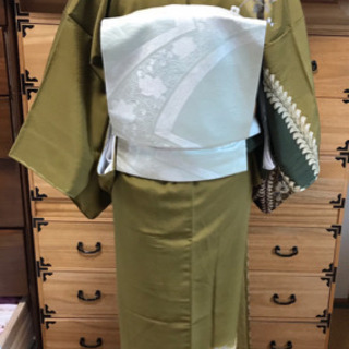 辻が花 訪問着 濃緑の画像