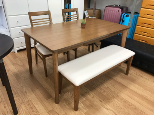 【リサイクルサービス八光　田上店　配達・設置OK】ニトリ　4人掛け　ベンチタイプ　ダイニングセット