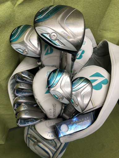 中古☆BRIDGESTONE☆レディースゴルフクラブセット☆ブルーセット