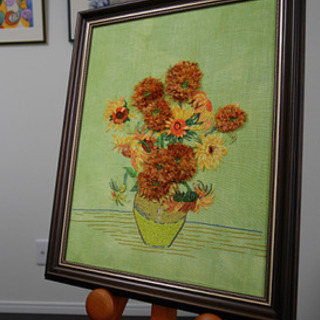 「刺繍で名画」アトリエ公開中！の画像