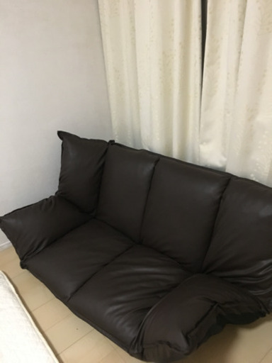 ソファ ブラウン合皮