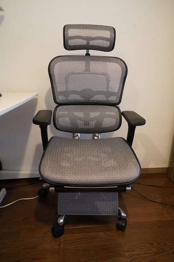 【美品】 エルゴヒューマン プロ ハイタイプ エラストメリック メッシュホワイト Ergohuman Pro チェア デスクチェア 書斎 オフィス