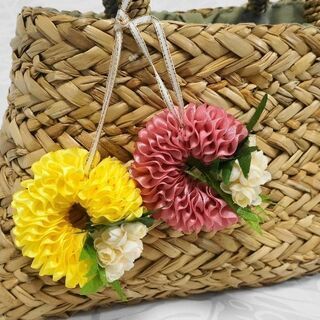 6/22(土)ハワイアンリボンレイ ひまわりのヘアゴム&クリップの画像